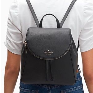 ✨NWT Kate Spade Leila Medium Flap Pebbled Leather Backpack